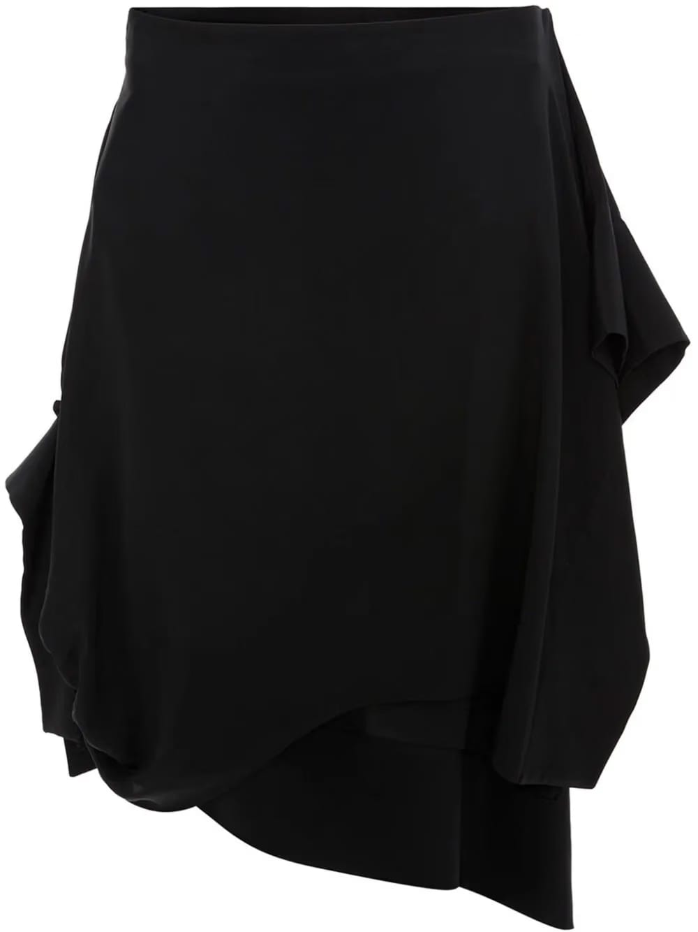 gathered detail asymmetric skirt