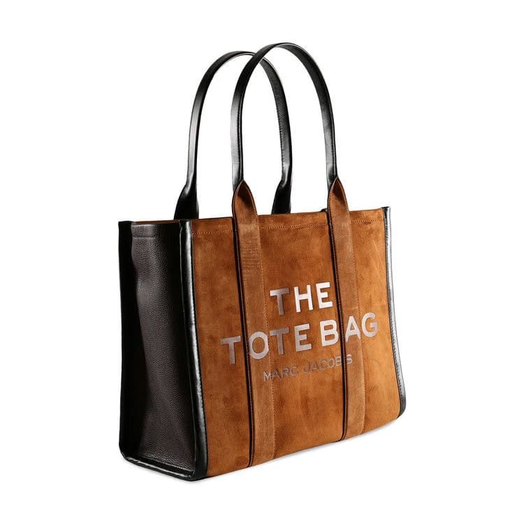 Marc Jacobs Large Suede Leather Blocked Tote Bag Copper