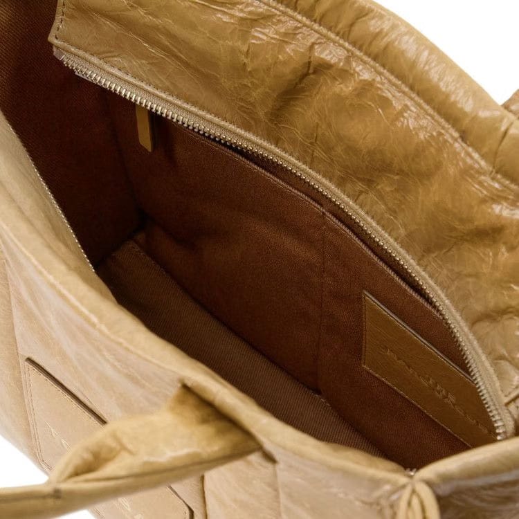Marc Jacobs Shiny Crinkle Small Tote Bag Brown