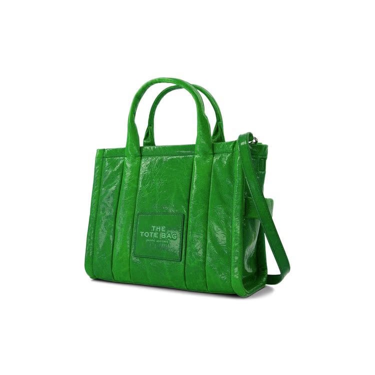 Marc Jacobs Shiny Crinkle Small Tote Bag Green