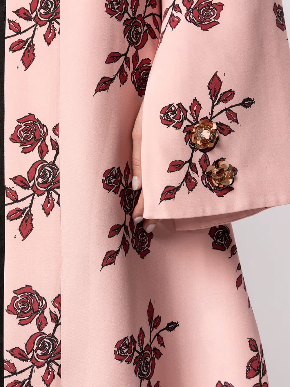 St Peters floral-print silk robe