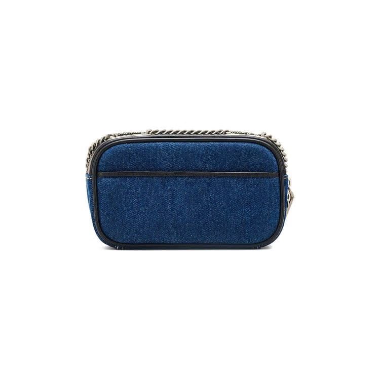 Marc Jacobs Denim Chain Snapshot Crossbody Bag Dark Wash