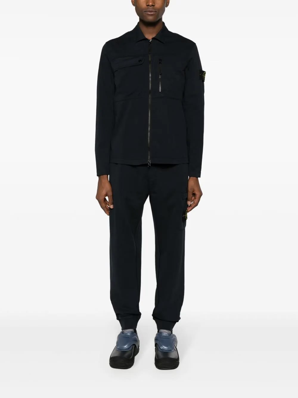 Compass-badge cotton track pants