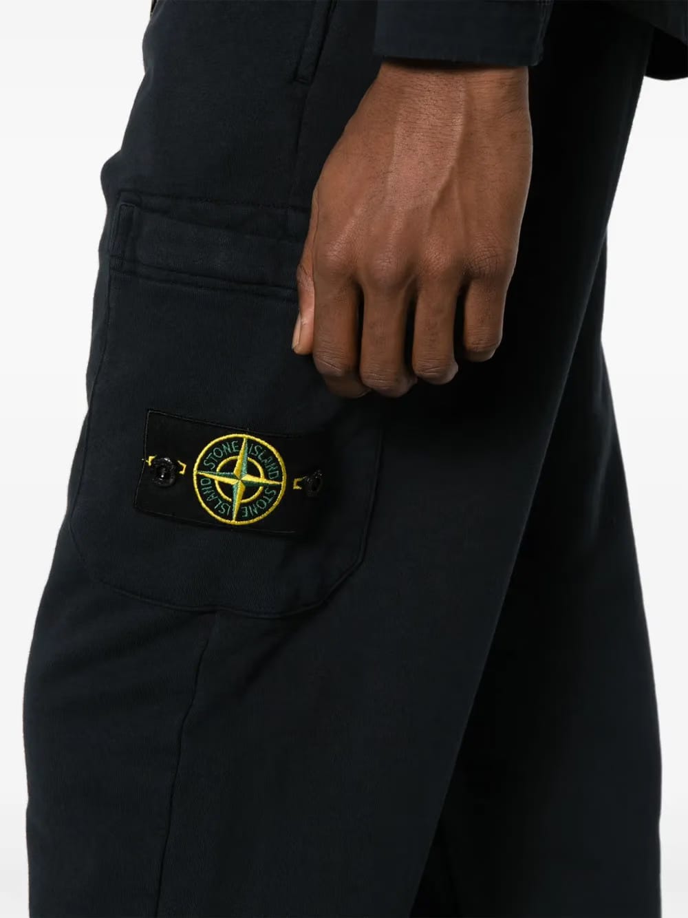 Compass-badge cotton track pants