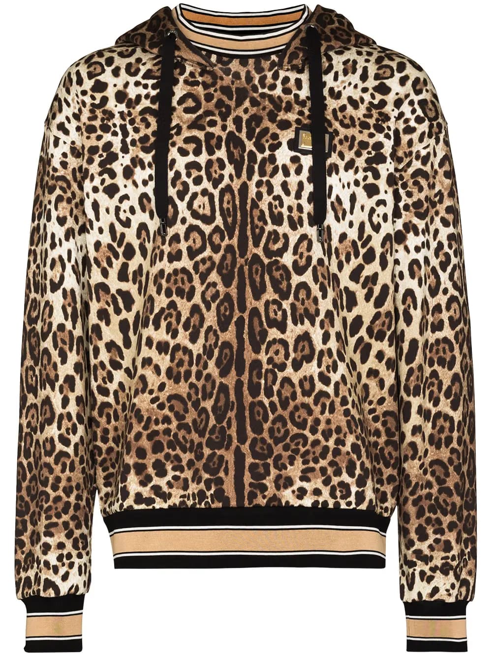 leopard print cotton Hoodie
