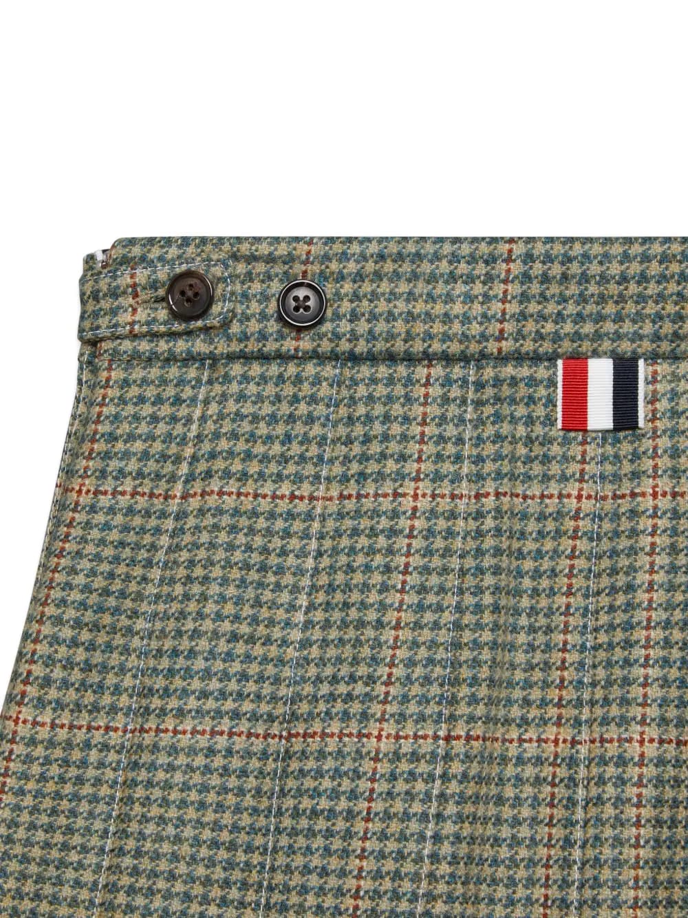 pleated houndstooth-pattern mini skirt