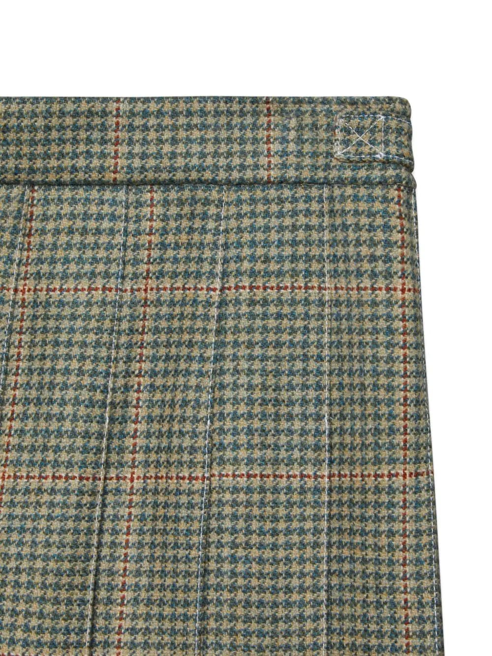 pleated houndstooth-pattern mini skirt
