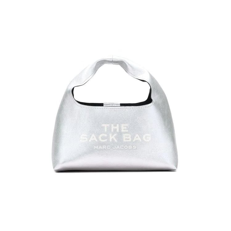 Marc Jacobs Metallic Leather Mini Sack Bag Silver
