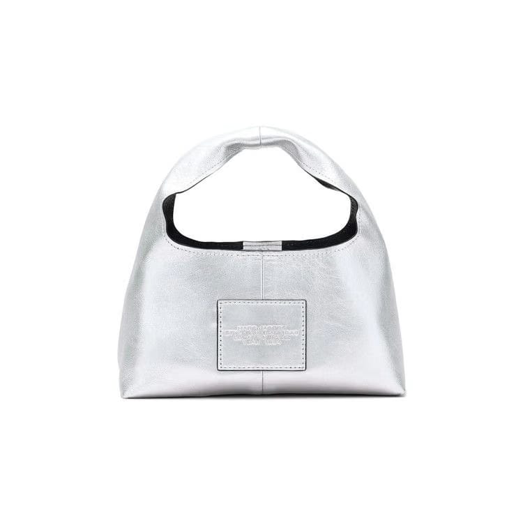 Marc Jacobs Metallic Leather Mini Sack Bag Silver
