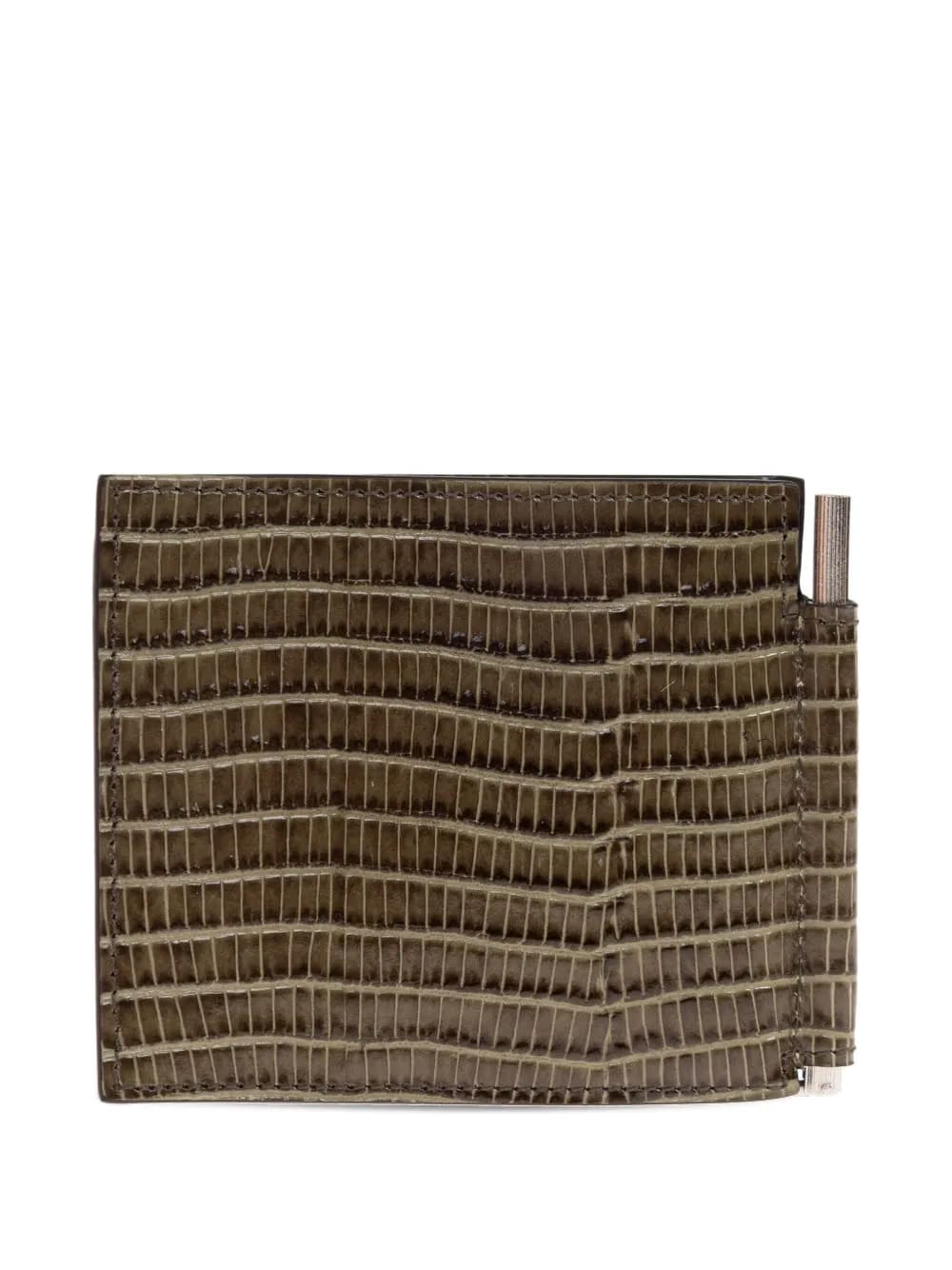 crocodile-effect leather cardholder