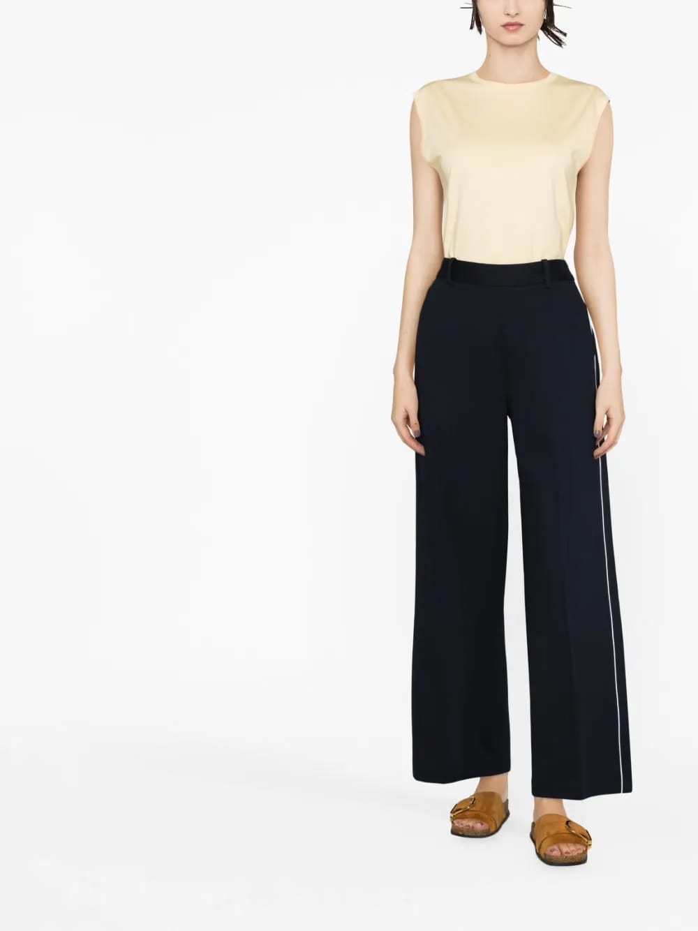 mid-rise wide-leg trousers