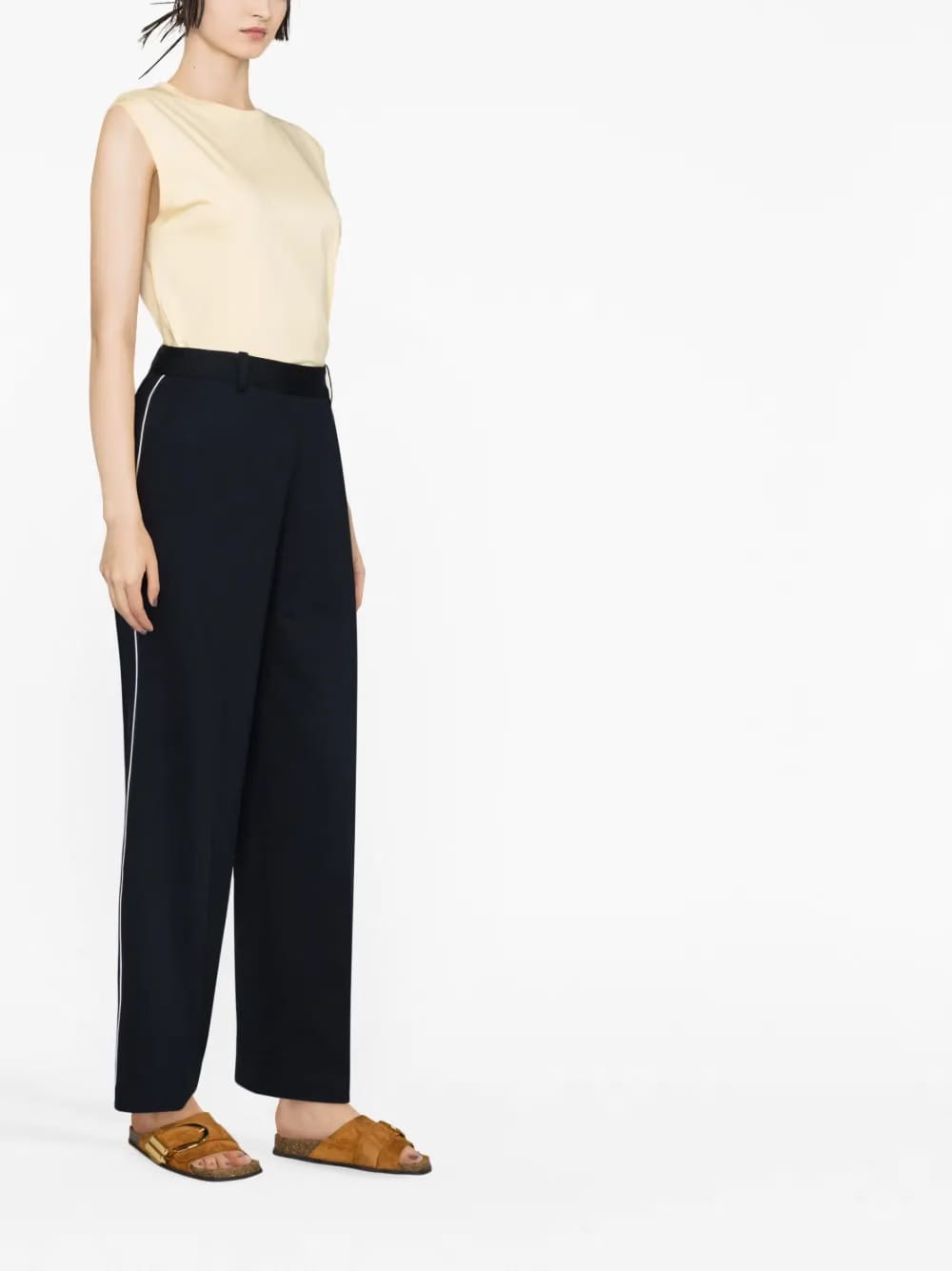 mid-rise wide-leg trousers