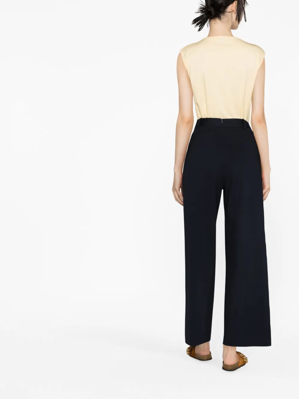 mid-rise wide-leg trousers