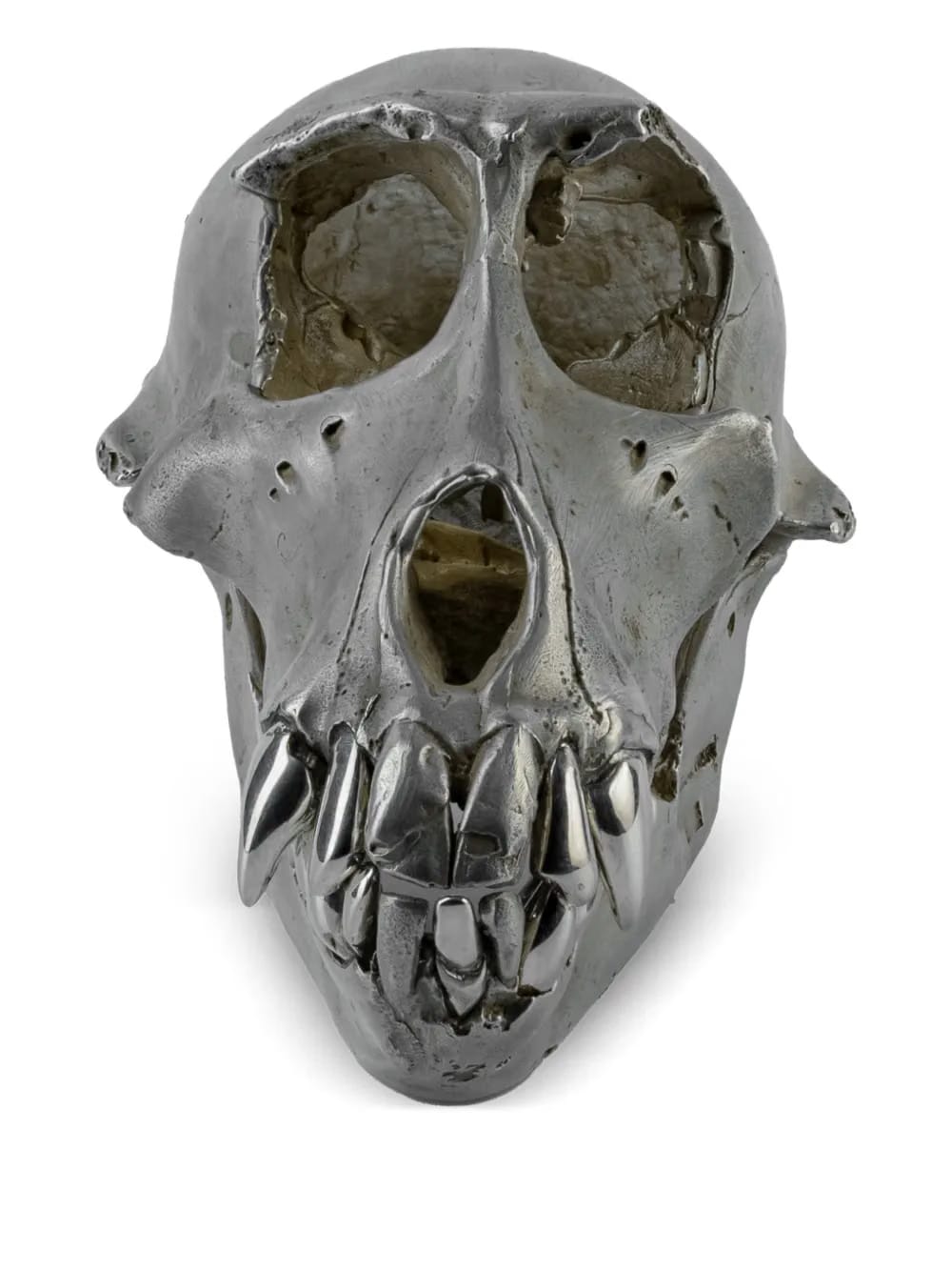 silver plated monkey skull