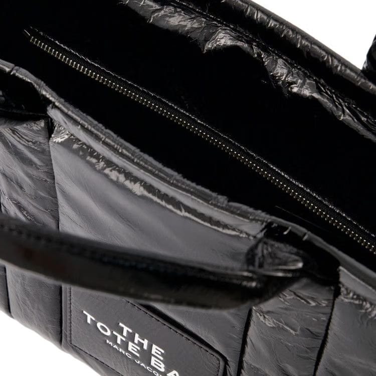 Marc Jacobs Shiny Crinkle Small Tote Bag Black