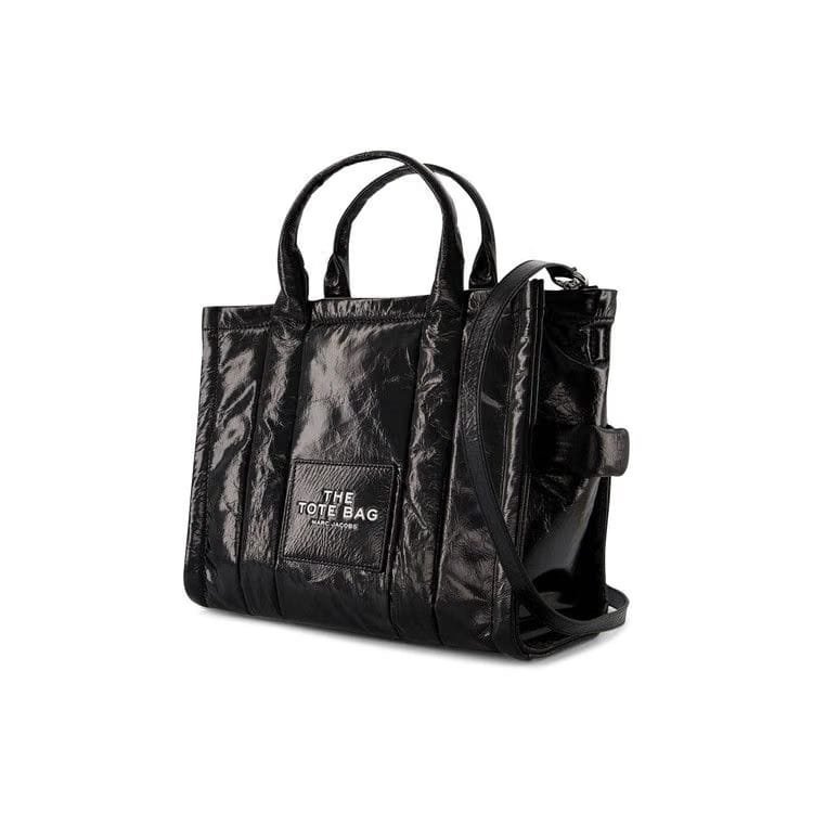 Marc Jacobs Shiny Crinkle Small Tote Bag Black