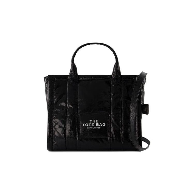 Marc Jacobs Shiny Crinkle Small Tote Bag Black