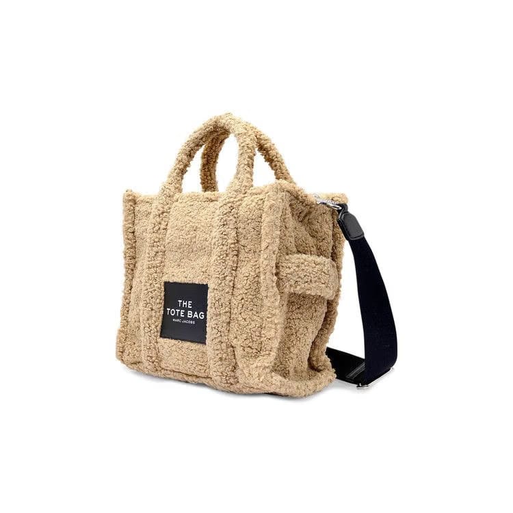 Marc Jacobs Teddy Shearling Small Traveller Tote Bag Beige