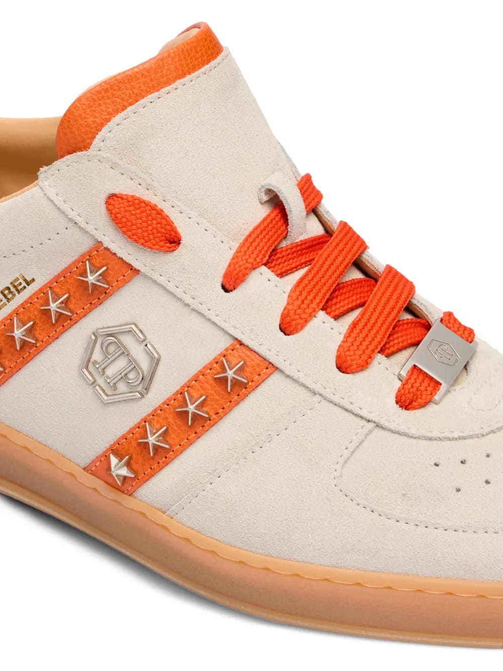 Retro Rebel star-studs leather low-top sneakers