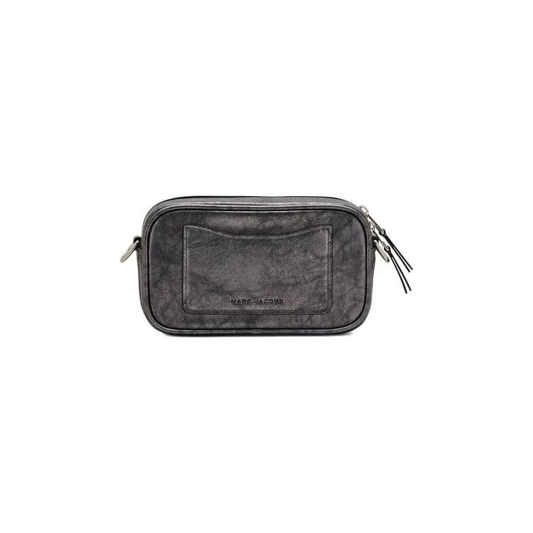 Marc Jacobs Metallic Distressed Big Shot Crossbody Bag Dark Grey