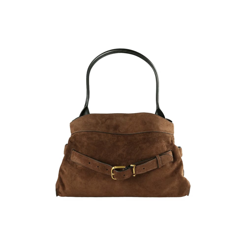 Marc Jacobs Satchel Suede Dakota Bag Dark Brown