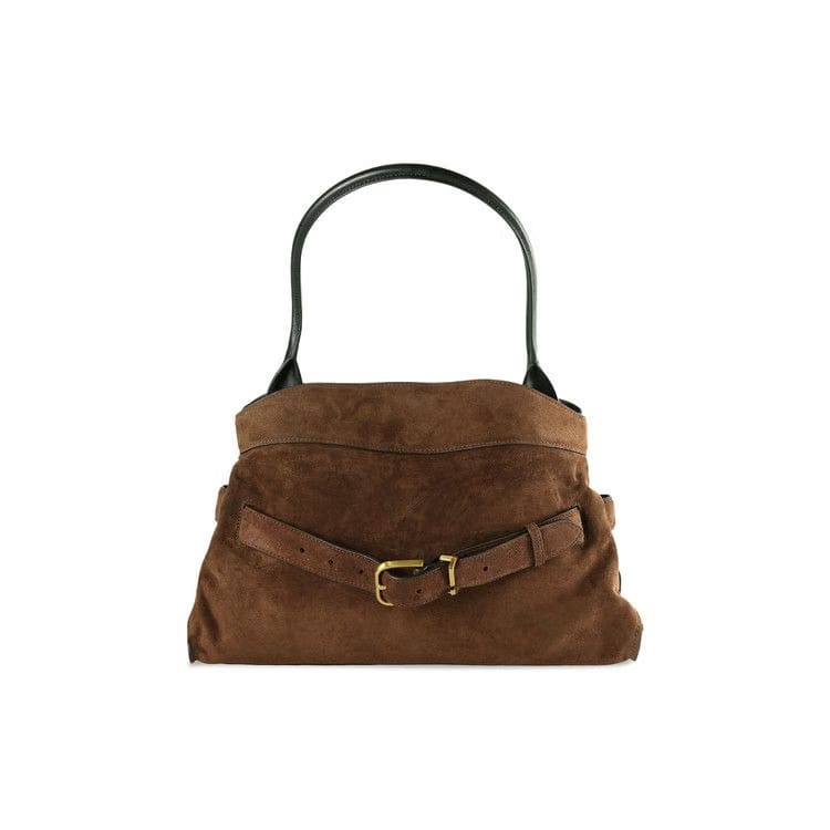 Marc Jacobs Satchel Suede Dakota Bag Dark Brown