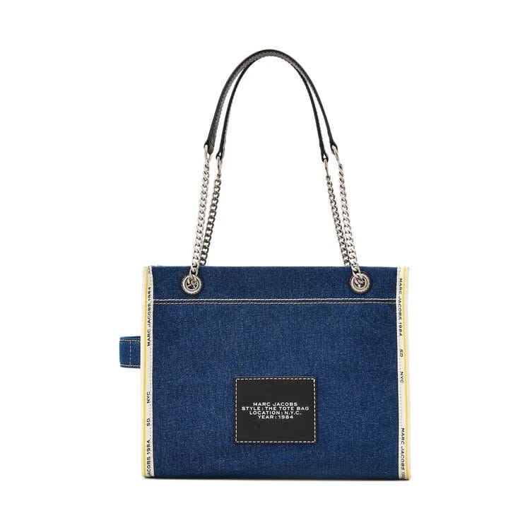 Marc Jacobs Denim Chain Medium Tote Bag Dark Wash