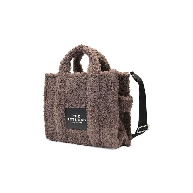 Marc Jacobs Teddy Shearling Small Traveller Tote Bag Grey
