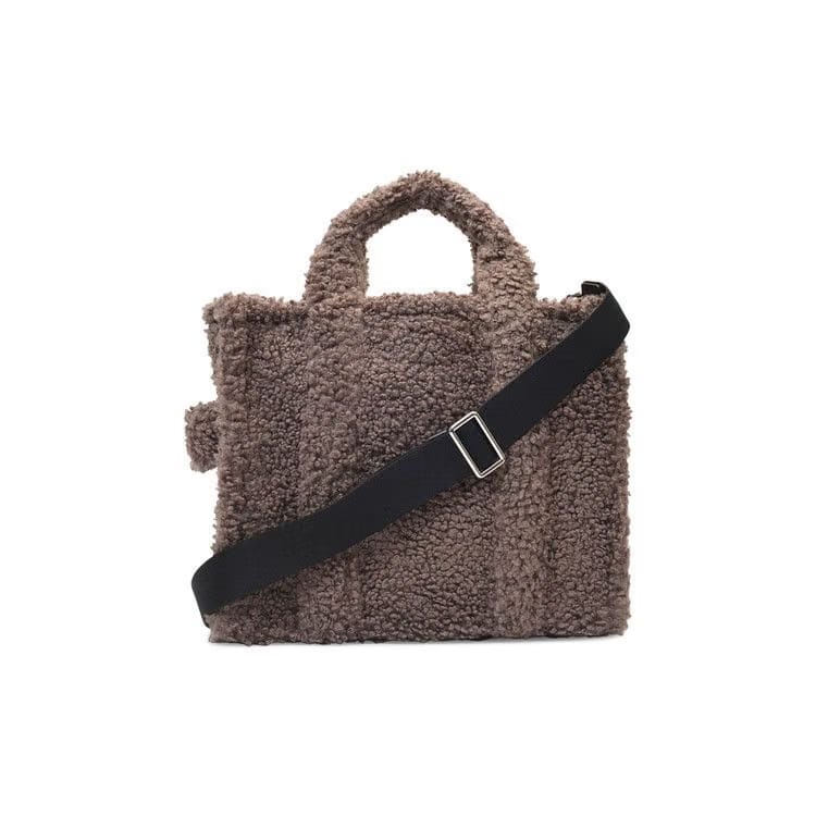 Marc Jacobs Teddy Shearling Small Traveller Tote Bag Grey