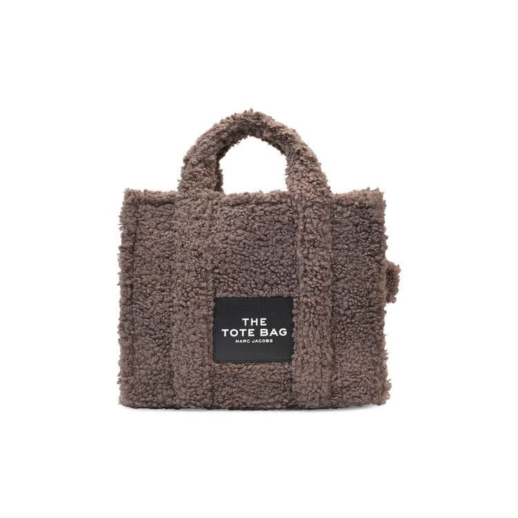 Marc Jacobs Teddy Shearling Small Traveller Tote Bag Grey