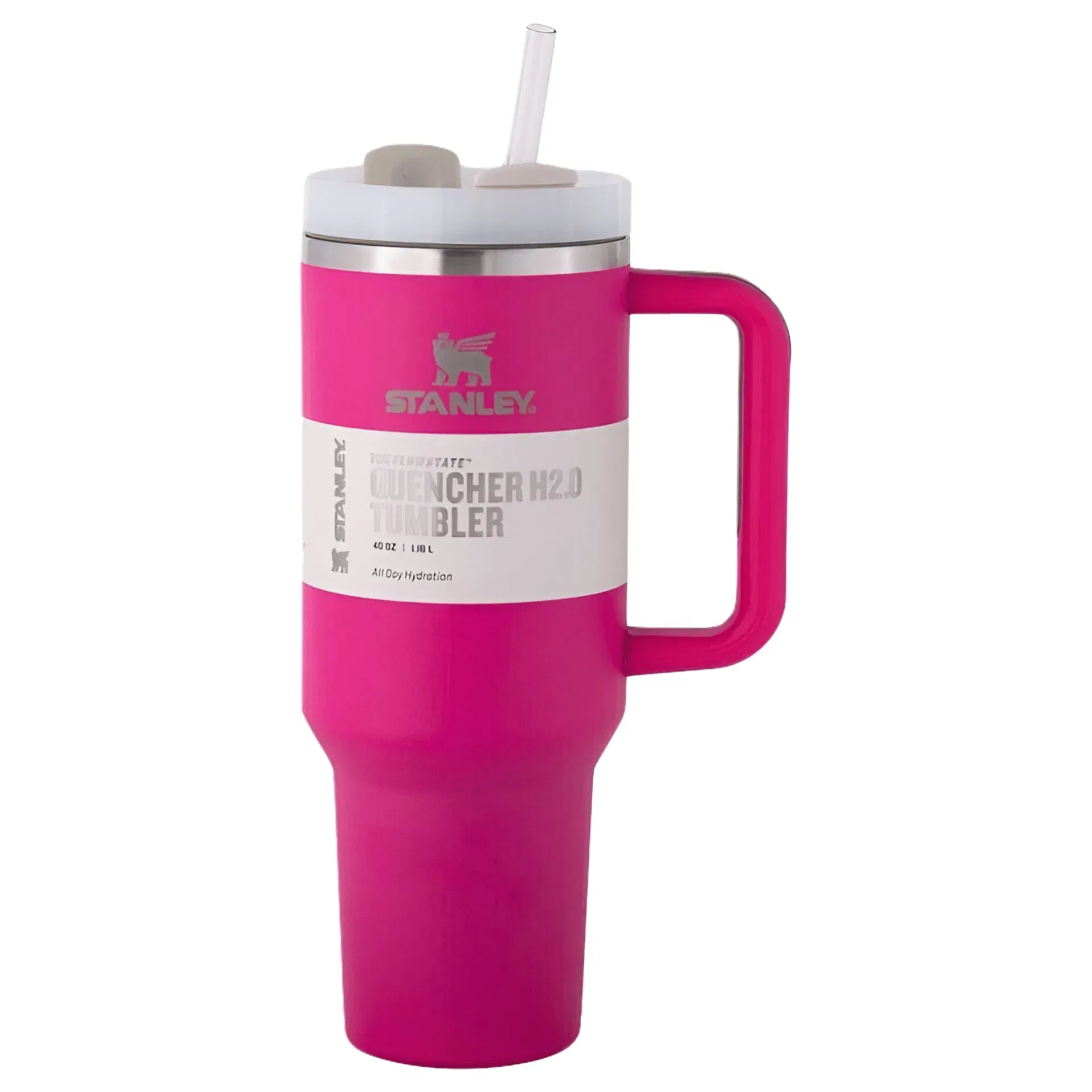 Stanley 40 oz Quencher H2.0 FlowState Stainless Steel Vacuum Insulated Tumbler Cosmo Pink Valentines Edition