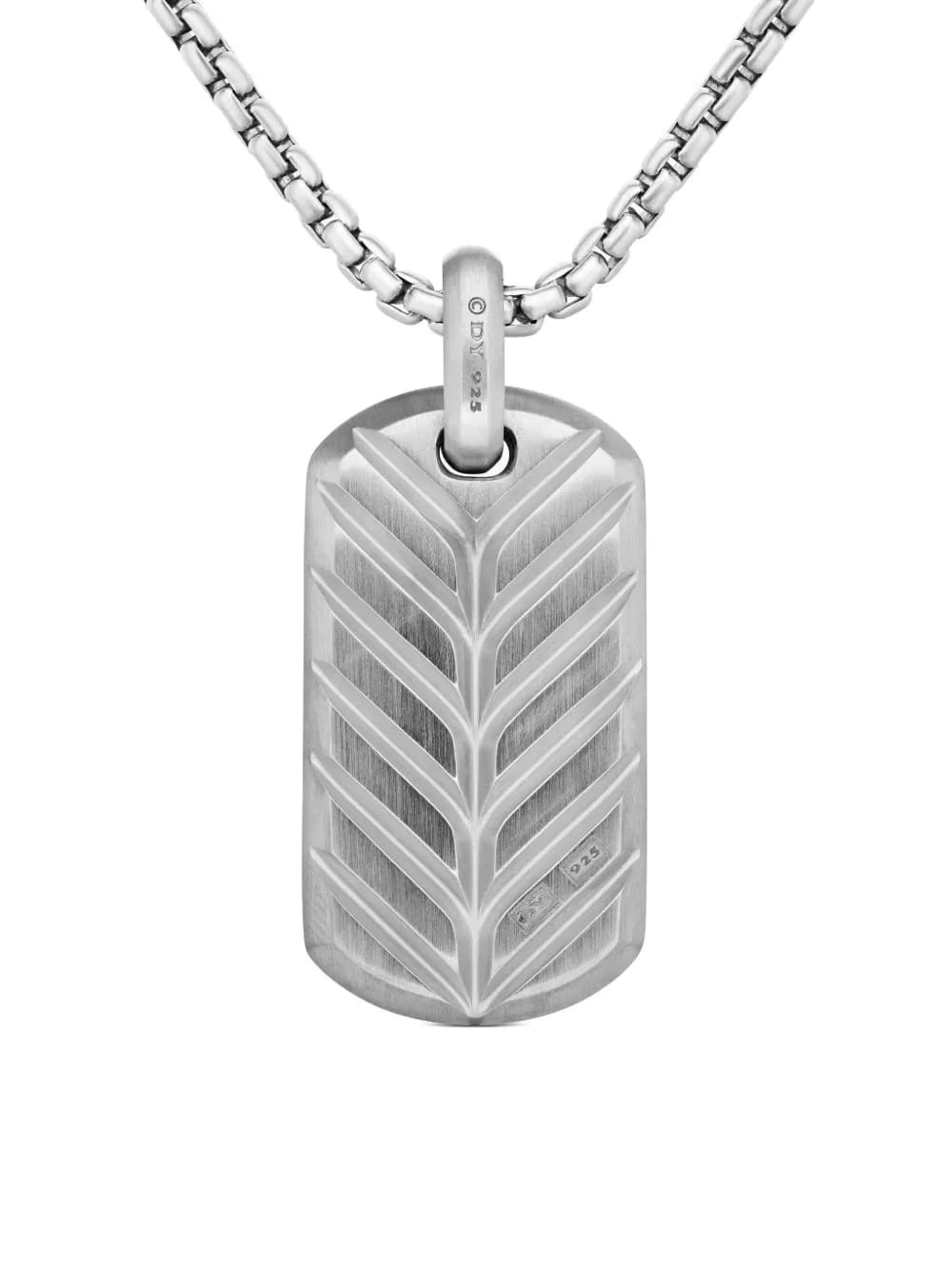 sterling silver Chevron tag (35mm)