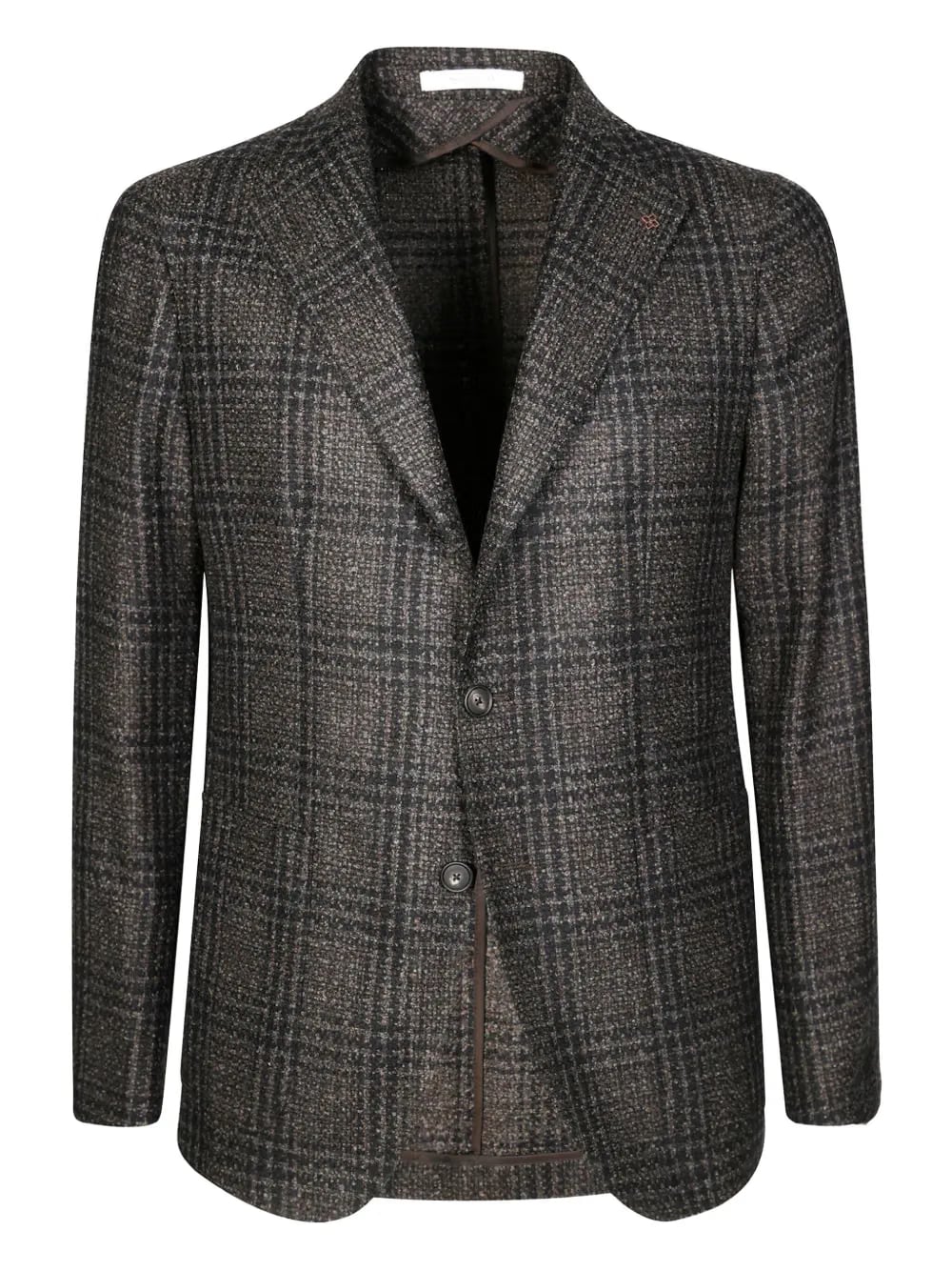 plaid single-breasted wool blazer