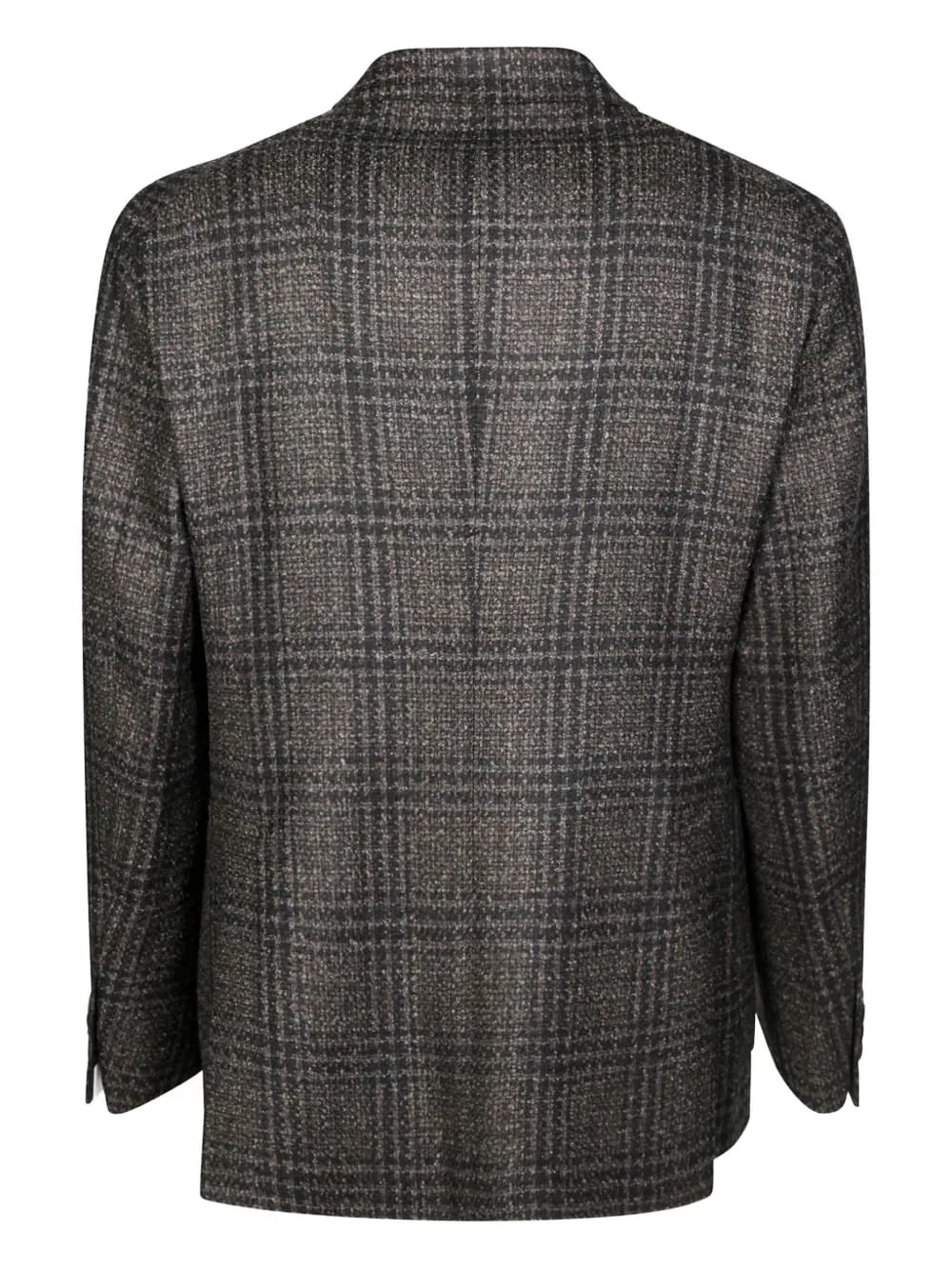 plaid single-breasted wool blazer