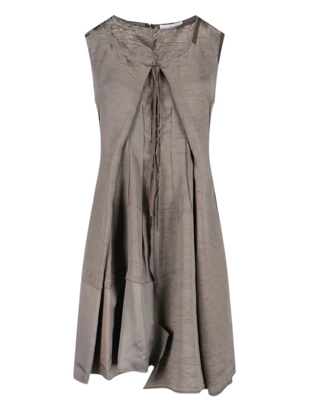 crinkled-effect panelled midi dress