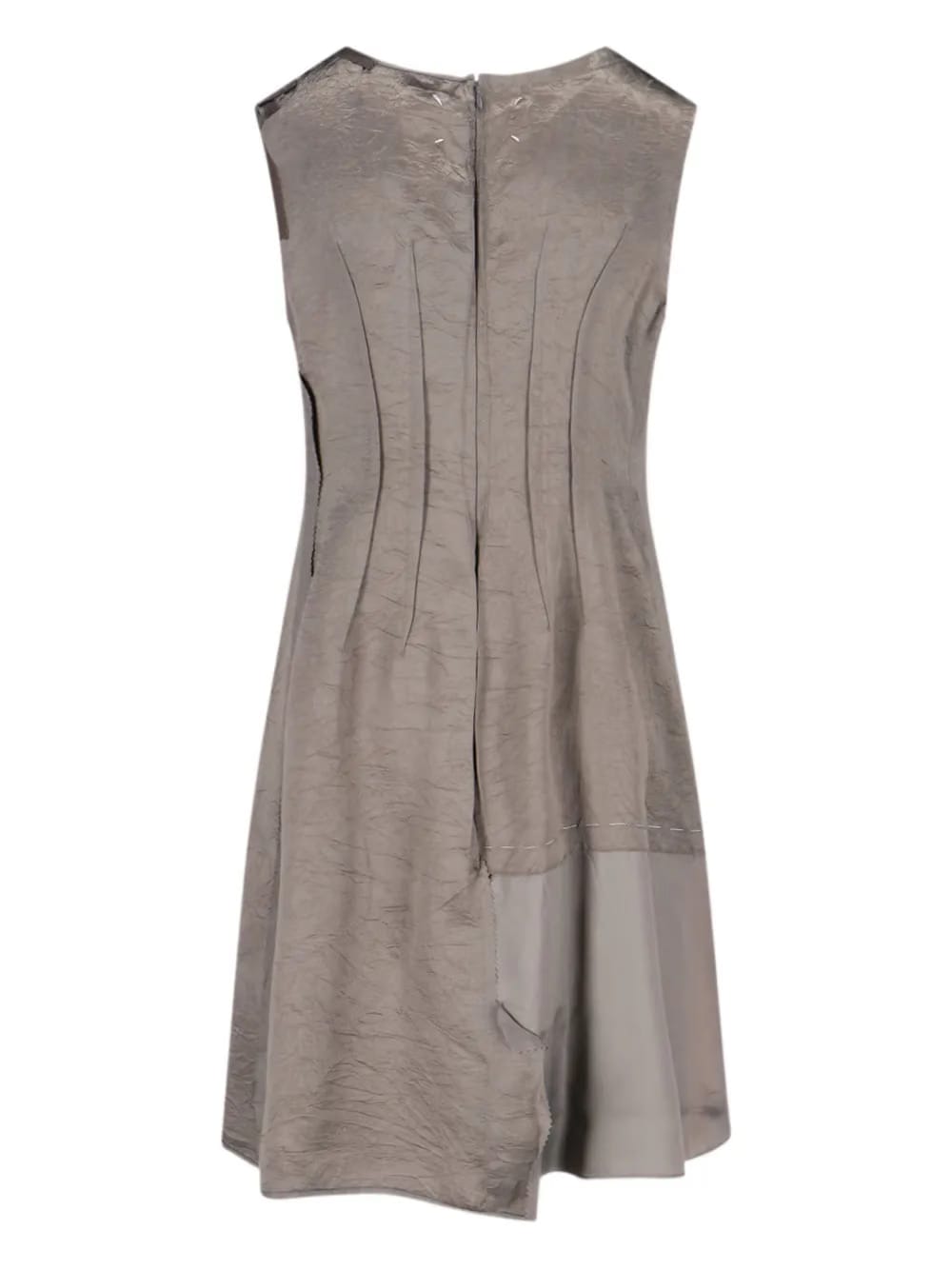crinkled-effect panelled midi dress