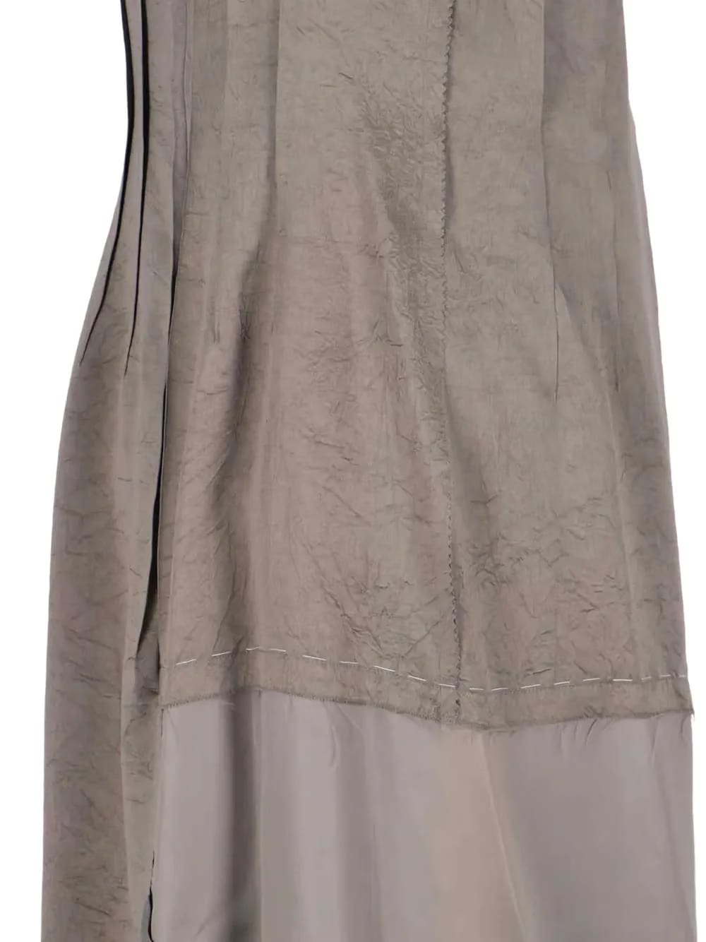 crinkled-effect panelled midi dress