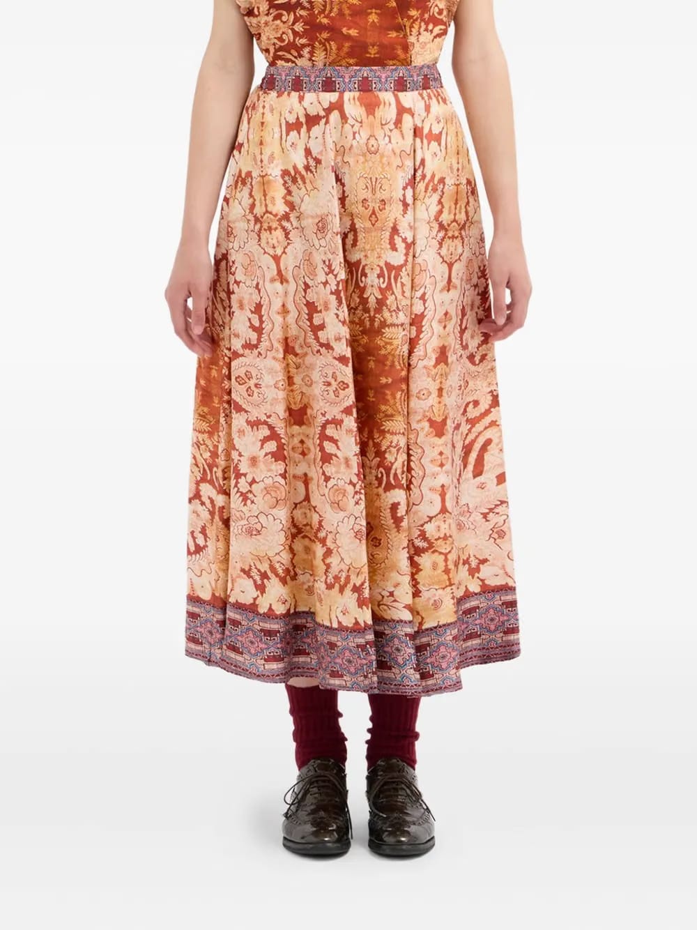 silk pleated skirt