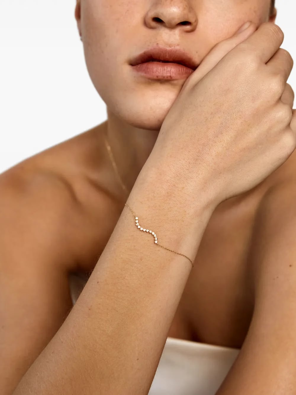 bezel-cut diamond bracelet