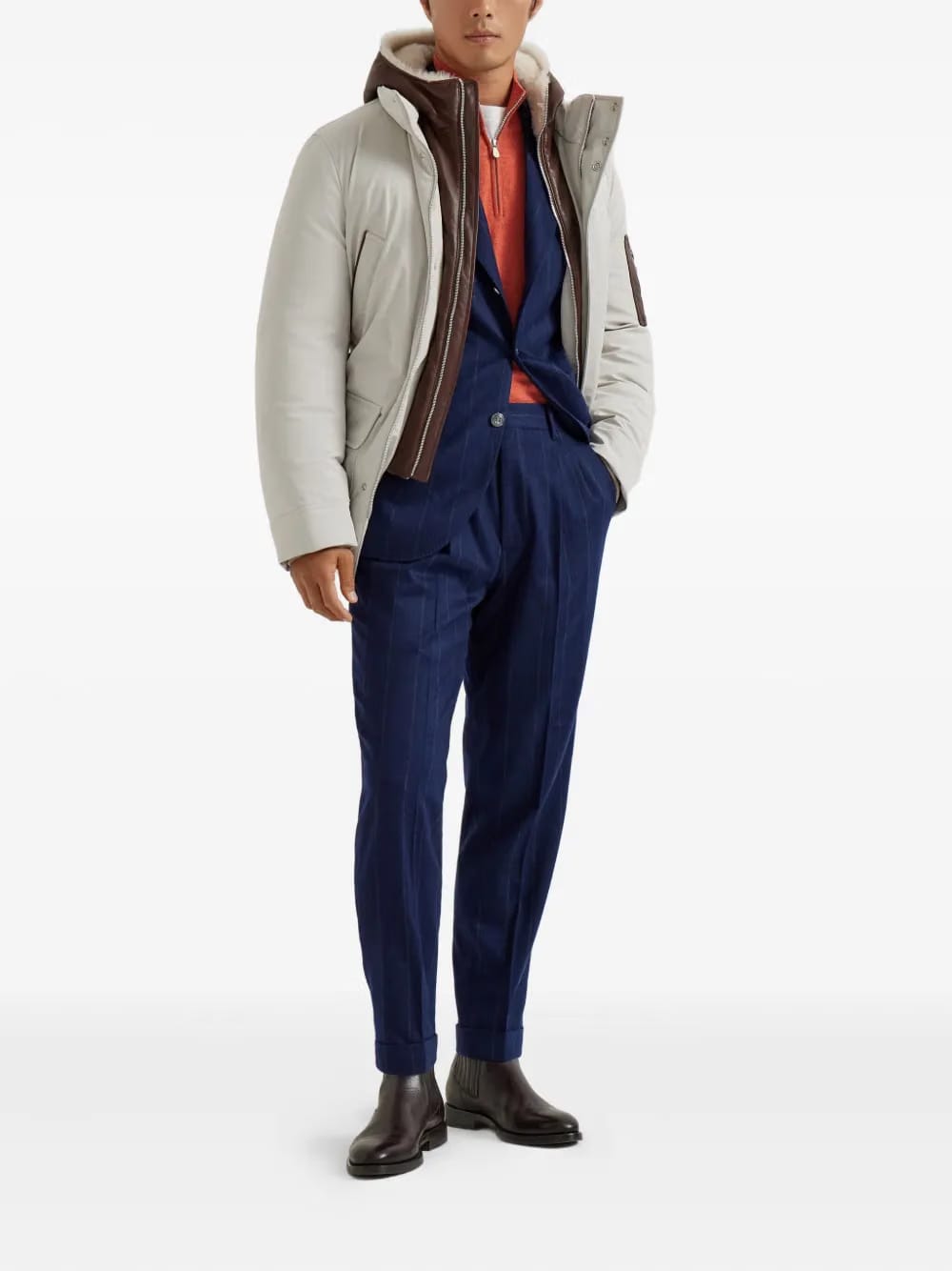 pleated wool-cashmere blend trousers