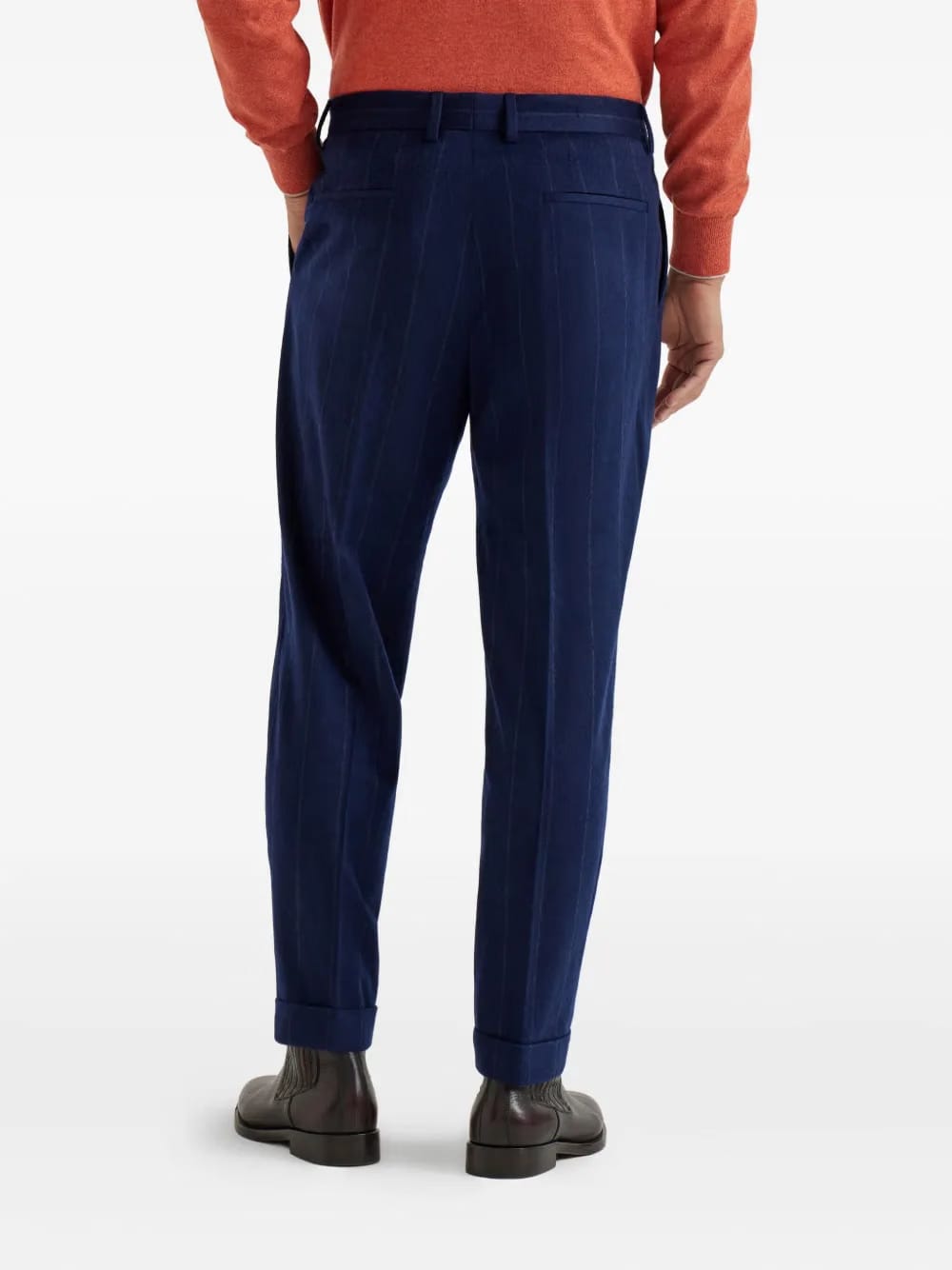 pleated wool-cashmere blend trousers