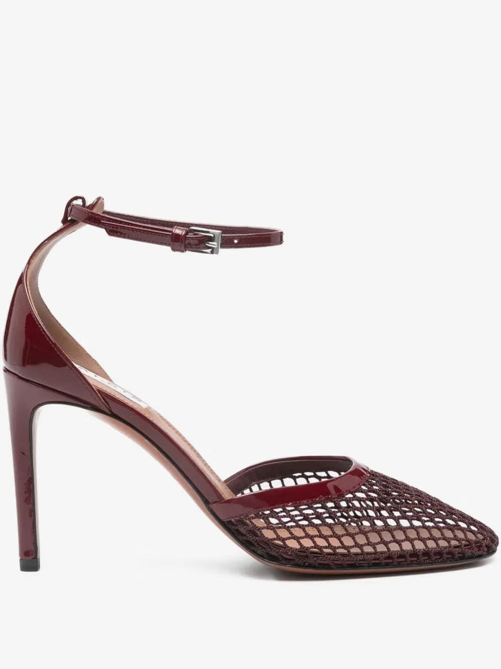 90mm ankle-strap mesh pumps