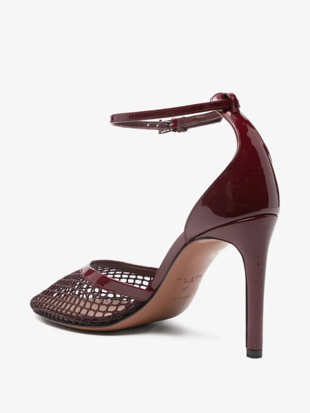90mm ankle-strap mesh pumps