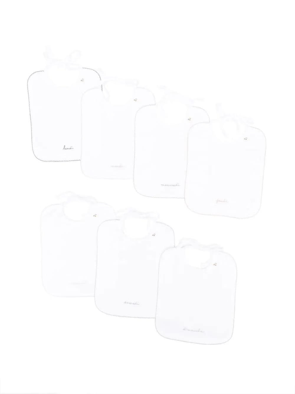 seven-pack embroidered-motif cotton bibs