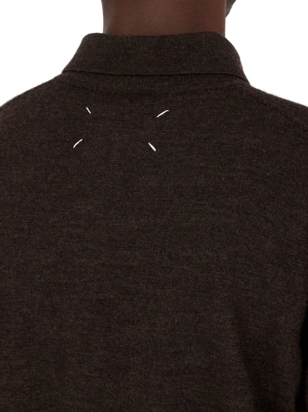 elbow-patch wool polo shirt