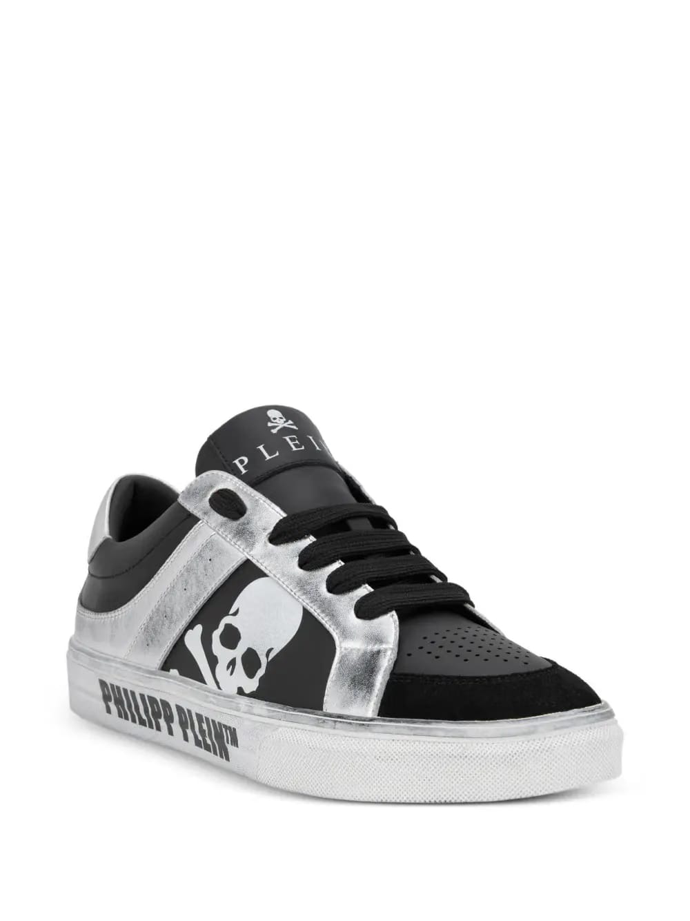 Retrokickz skull-motif leather sneakers