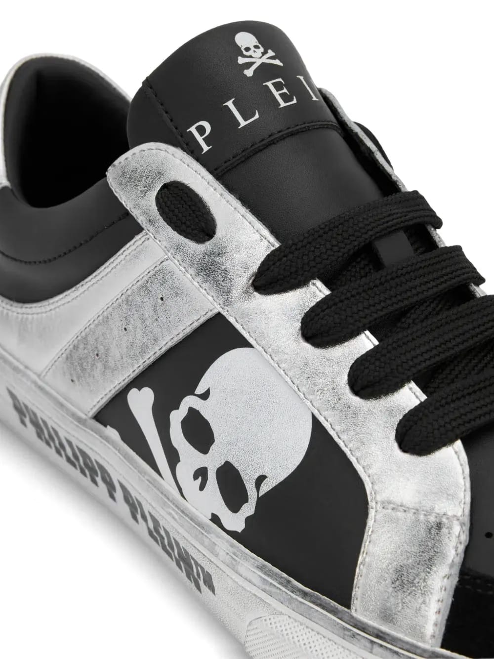 Retrokickz skull-motif leather sneakers
