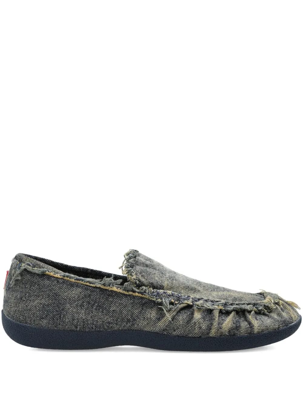 D-Shock frayed denim loafers