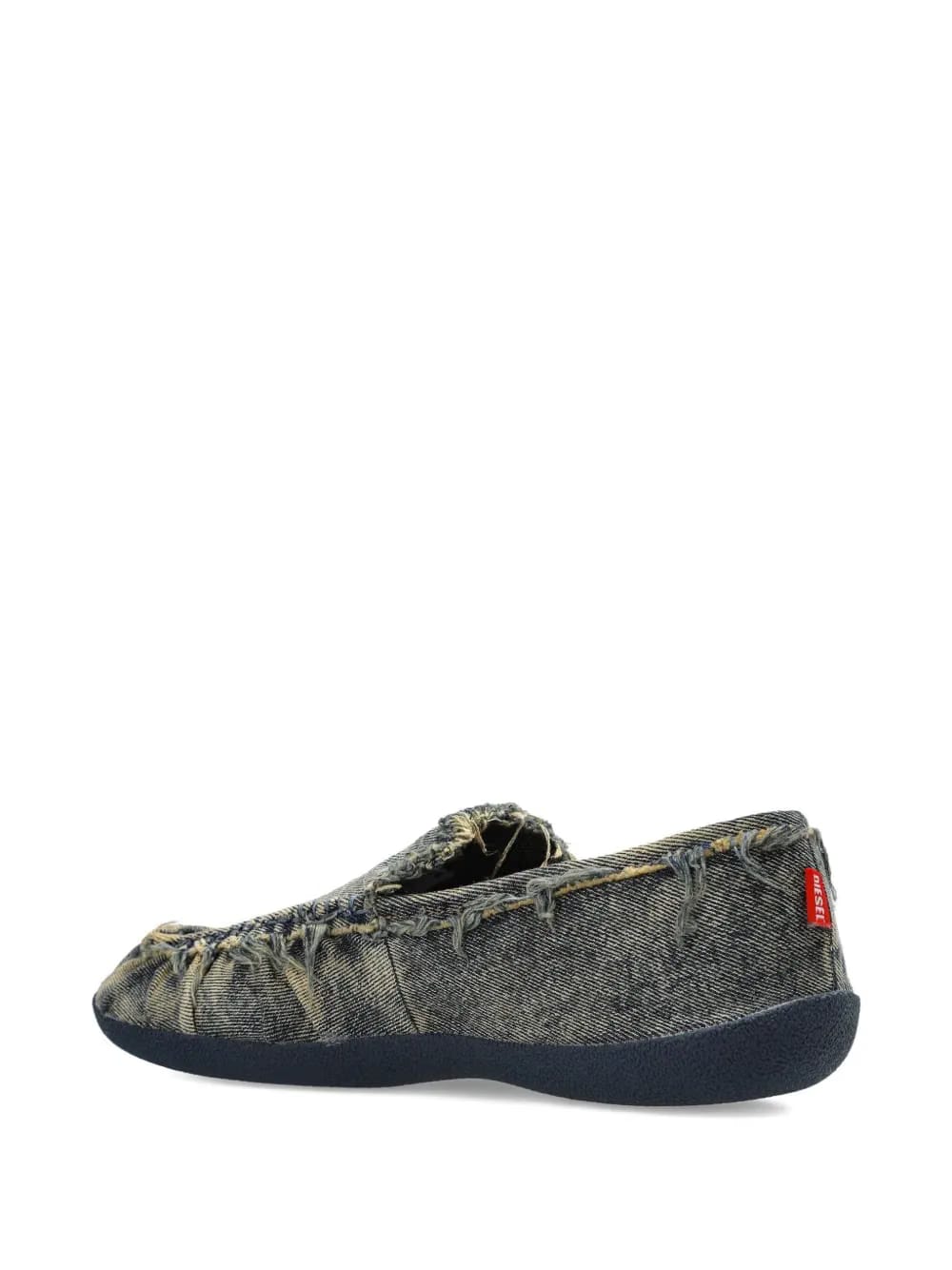 D-Shock frayed denim loafers