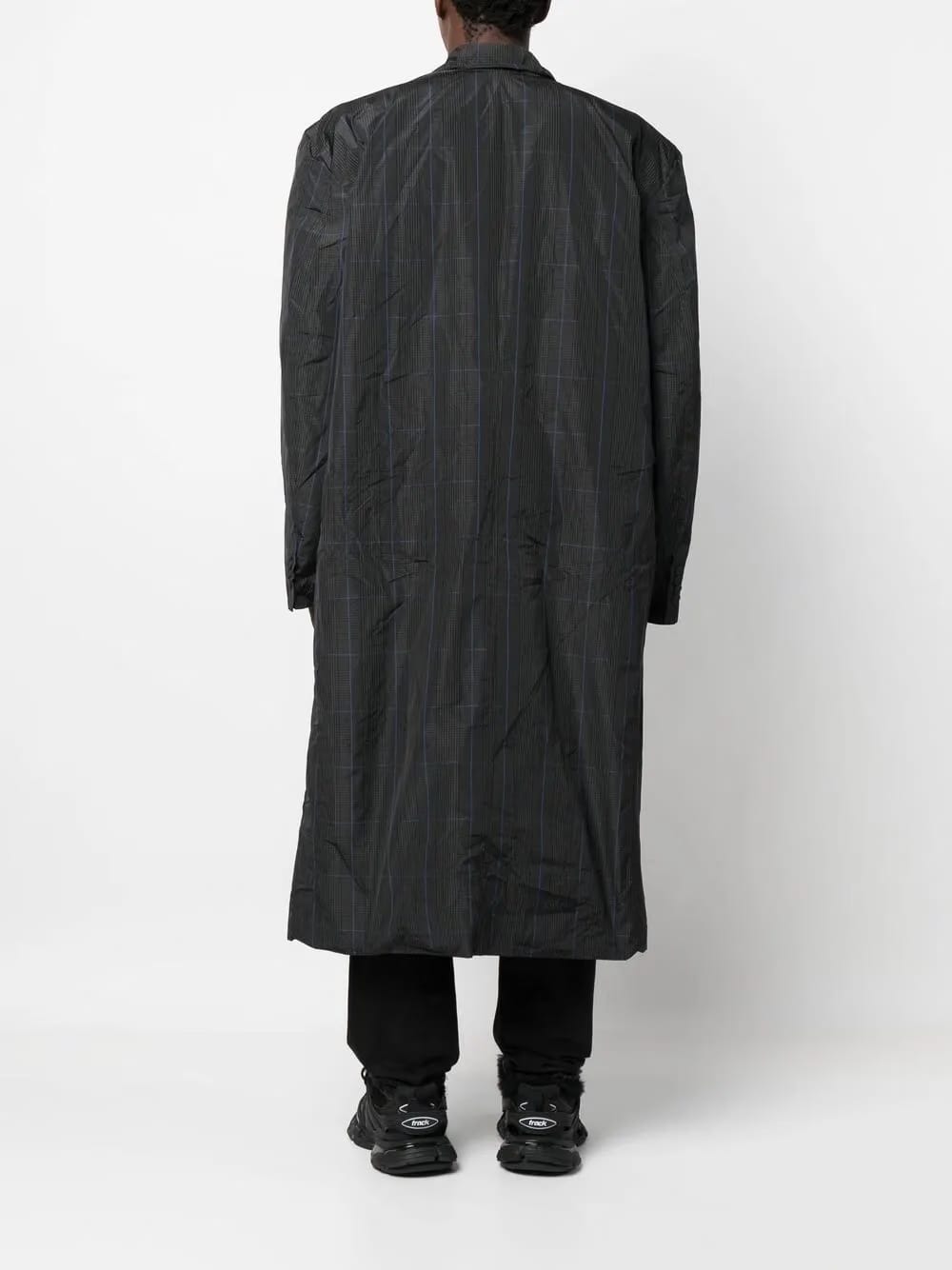 Prince of Wales check trench coat